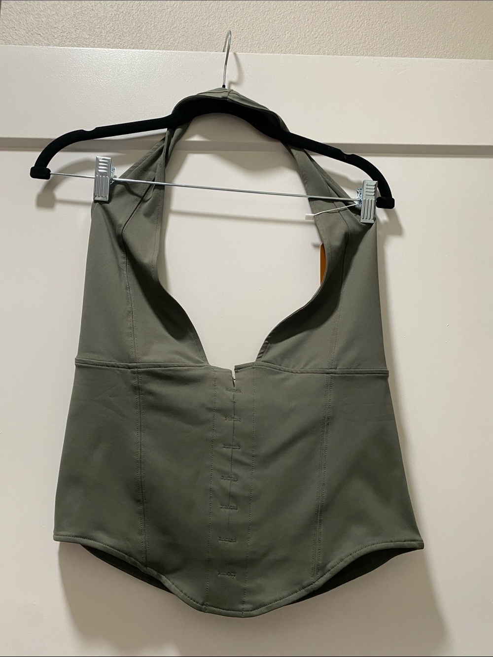 Olive Green Halter Bodysuit